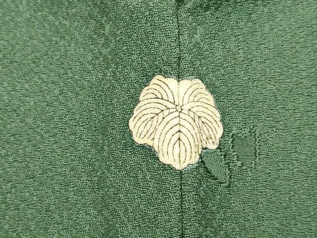 平和屋着物●上質な色無地　舞桜地紋　濃い薄青色　正絹　逸品　DABE9604du
