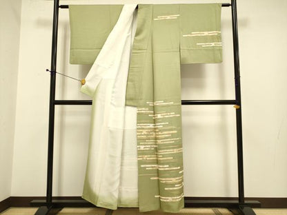 平和屋着物●訪問着　エ霞花鳥文　金彩　正絹　逸品　DABE9606du