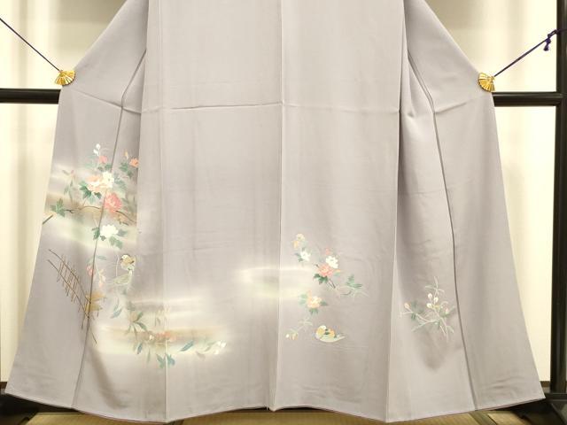平和屋着物●訪問着　花蝶文　暈し染め　金彩　正絹　逸品　未使用　DABE9609du