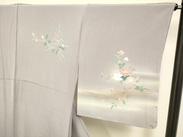 平和屋着物●訪問着　花蝶文　暈し染め　金彩　正絹　逸品　未使用　DABE9609du