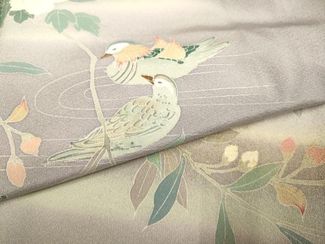 平和屋着物●訪問着　花蝶文　暈し染め　金彩　正絹　逸品　未使用　DABE9609du