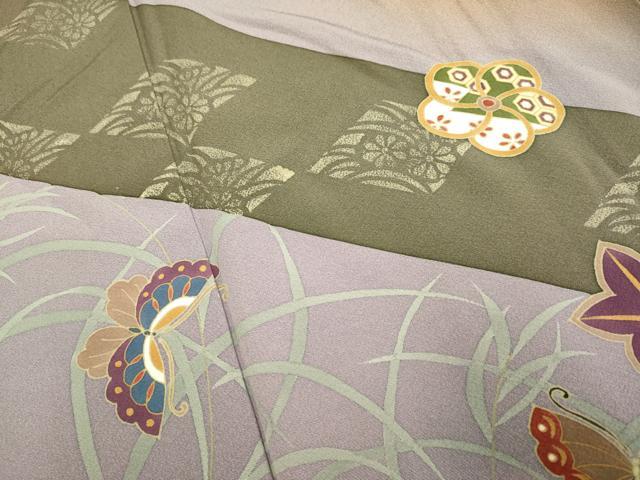 平和屋着物●伝統工芸士　京友禅染色作家　田家鬼彩　訪問着　花蝶文　暈し染め　正絹　逸品　DABE9610du