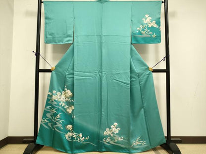 平和屋着物●訪問着　流水枝花文　暈し染め　金彩　正絹　逸品　DABE9611du