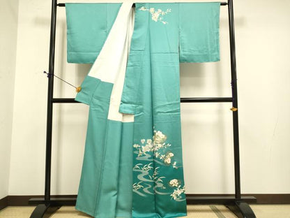 平和屋着物●訪問着　流水枝花文　暈し染め　金彩　正絹　逸品　DABE9611du