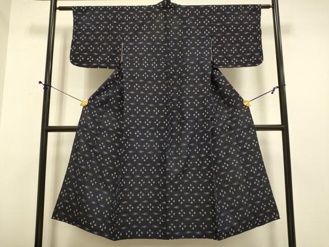 平和屋着物●久留米絣　単衣　絣文様　綿　逸品　DABE9613du