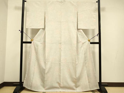 平和屋着物●本塩沢　110亀甲　草花文　正絹　逸品　DABE9616du