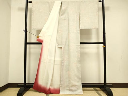平和屋着物●本塩沢　110亀甲　草花文　正絹　逸品　DABE9616du