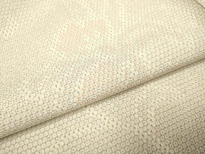 平和屋着物●本塩沢　110亀甲　草花文　正絹　逸品　DABE9616du