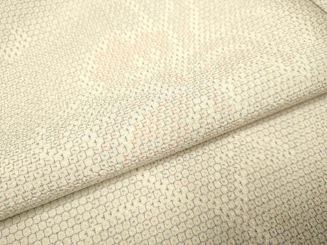 平和屋着物●本塩沢　110亀甲　草花文　正絹　逸品　DABE9616du