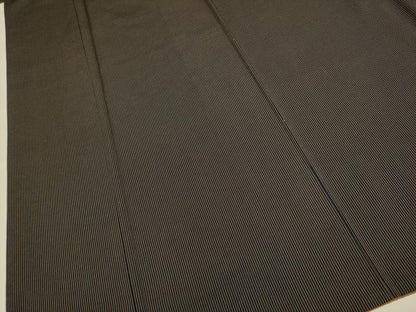 平和屋着物●江戸小紋　お召地　万筋　濃い藍鉄色×琥珀色　正絹　逸品　DABE9618du