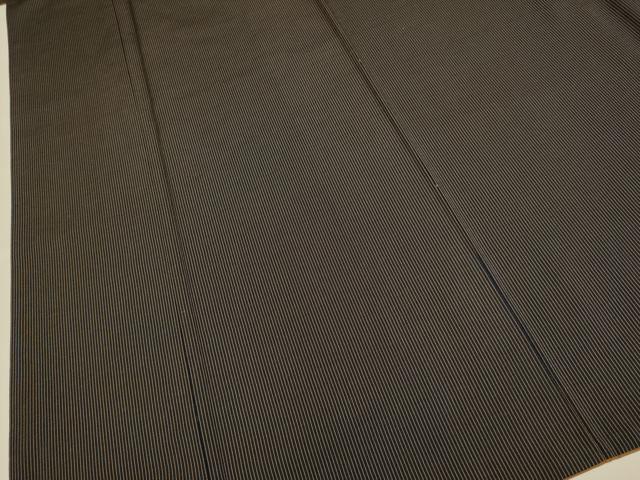 平和屋着物●江戸小紋　お召地　万筋　濃い藍鉄色×琥珀色　正絹　逸品　DABE9618du