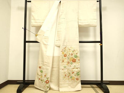 平和屋着物●豪華色留袖　駒刺繍　草花文　金彩　高島屋扱い　正絹　逸品　DABE9623du