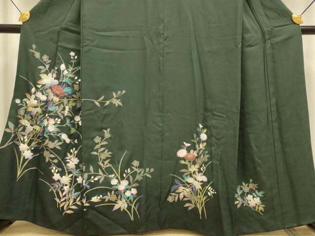 平和屋着物●訪問着　草花文　金彩　正絹　逸品　DABE9624du