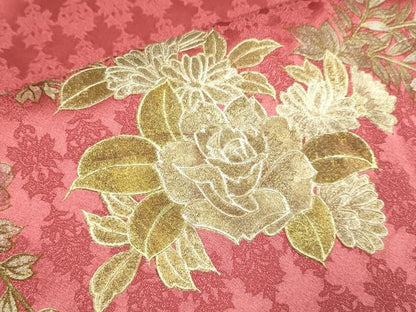 平和屋着物●訪問着　草花文　暈し染め　金彩　正絹　逸品　DABE9626du