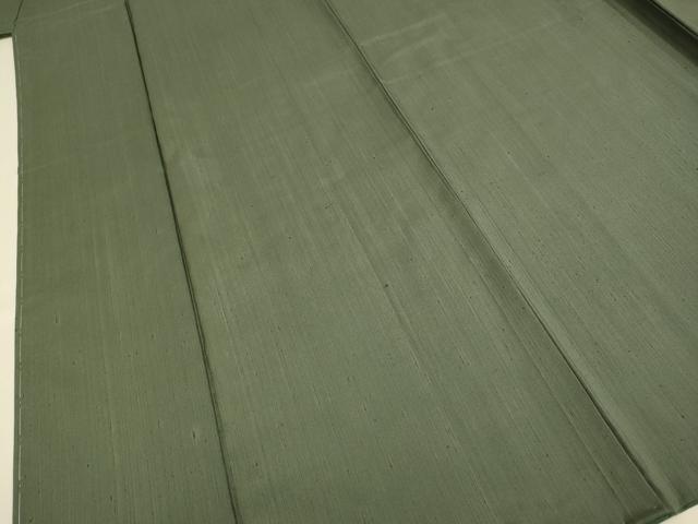 平和屋着物●上質な紬　色無地　藍媚茶色　正絹　逸品　未使用　DABE9628du