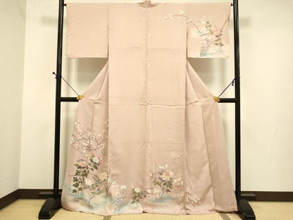 平和屋着物●訪問着　花蝶文　暈し染め　金彩　正絹　逸品　DABE9629du