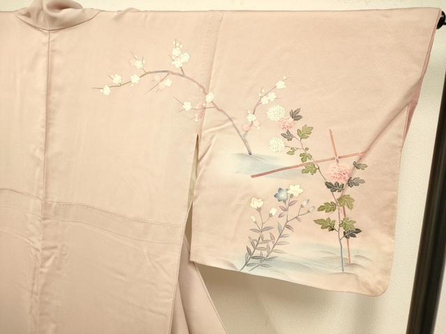 平和屋着物●訪問着　花蝶文　暈し染め　金彩　正絹　逸品　DABE9629du