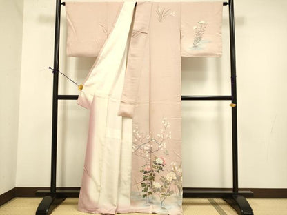 平和屋着物●訪問着　花蝶文　暈し染め　金彩　正絹　逸品　DABE9629du