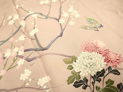 平和屋着物●訪問着　花蝶文　暈し染め　金彩　正絹　逸品　DABE9629du