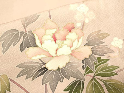 平和屋着物●訪問着　花蝶文　暈し染め　金彩　正絹　逸品　DABE9629du