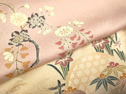 平和屋着物●訪問着　花鳥文　暈し染め　金銀彩　正絹　逸品　DABE9630du