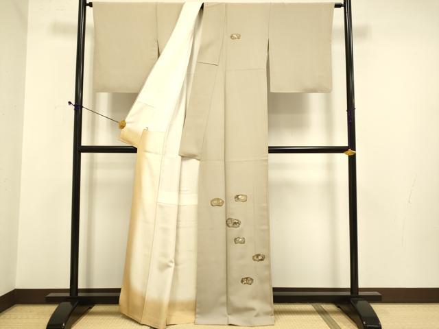 平和屋着物●訪問着　竹屋町刺繍　草花文　金彩　正絹　逸品　DABE9631du