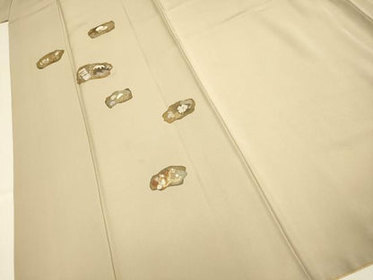 平和屋着物●訪問着　竹屋町刺繍　草花文　金彩　正絹　逸品　DABE9631du