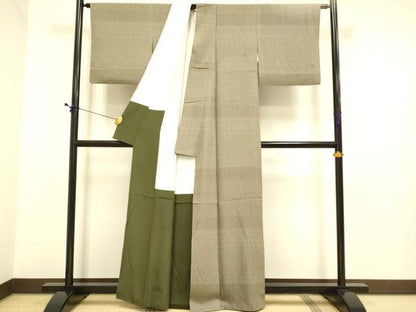 平和屋着物●江戸小紋　横段寄せ小紋柄　正絹　逸品　DABE9632du