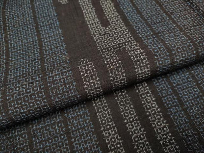 平和屋着物●結城紬　80亀甲　エ霞間道　正絹　逸品　DABE9633du