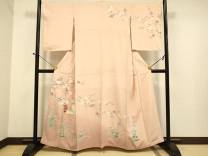 平和屋着物●訪問着　友禅　鴛鴦花文　暈し染め　正絹　逸品　未使用　DABE9637du