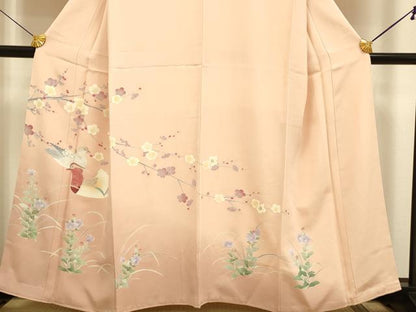 平和屋着物●訪問着　友禅　鴛鴦花文　暈し染め　正絹　逸品　未使用　DABE9637du
