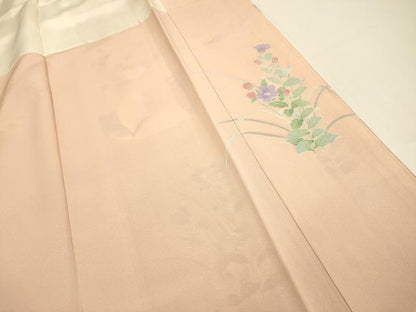 平和屋着物●訪問着　友禅　鴛鴦花文　暈し染め　正絹　逸品　未使用　DABE9637du