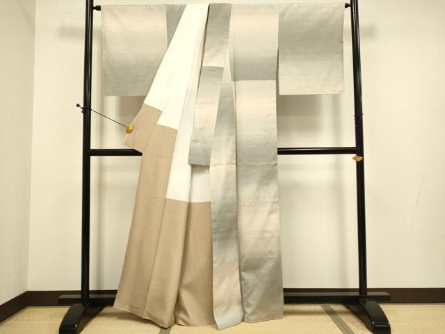平和屋着物●紅花紬　米沢　作家物　紅ごろも　紅花染　霞文　米澤絲織　証紙付き　正絹　逸品　DABE9642du