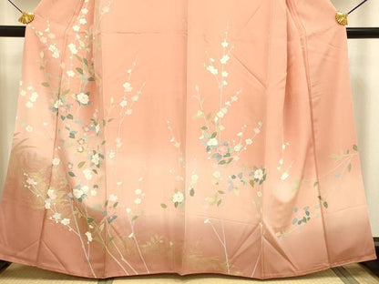 平和屋着物●訪問着　枝花文　暈し染め　金彩　三越扱い　正絹　逸品　DABE9643du