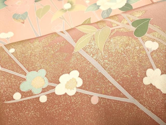平和屋着物●訪問着　枝花文　暈し染め　金彩　三越扱い　正絹　逸品　DABE9643du