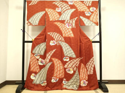 平和屋着物●訪問着　絞り　鴛鴦文　正絹　逸品　DABE9644du