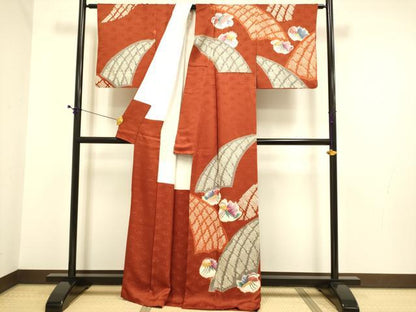 平和屋着物●訪問着　絞り　鴛鴦文　正絹　逸品　DABE9644du