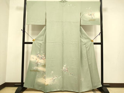 平和屋着物●訪問着　花車文　暈し染め　金彩　正絹　逸品　DABE9646du