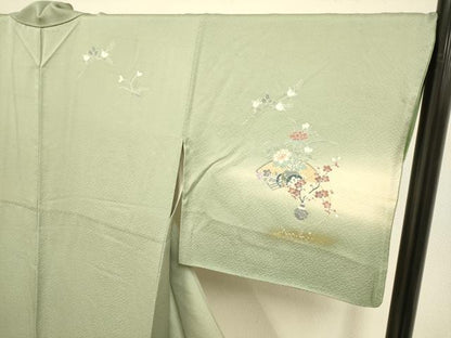 平和屋着物●訪問着　花車文　暈し染め　金彩　正絹　逸品　DABE9646du