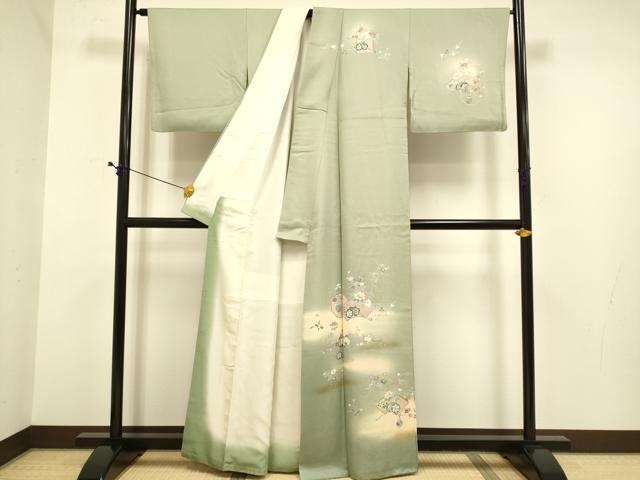 平和屋着物●訪問着　花車文　暈し染め　金彩　正絹　逸品　DABE9646du