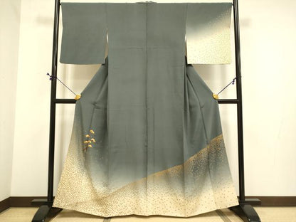 平和屋着物●訪問着　駒刺繍　松文　暈し染め　金彩　ますいわ屋扱い　正絹　逸品　DABE9647du