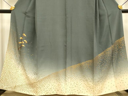 平和屋着物●訪問着　駒刺繍　松文　暈し染め　金彩　ますいわ屋扱い　正絹　逸品　DABE9647du