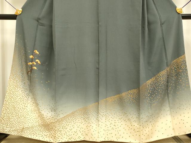 平和屋着物●訪問着　駒刺繍　松文　暈し染め　金彩　ますいわ屋扱い　正絹　逸品　DABE9647du