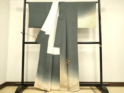 平和屋着物●訪問着　駒刺繍　松文　暈し染め　金彩　ますいわ屋扱い　正絹　逸品　DABE9647du