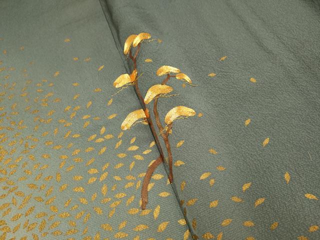 平和屋着物●訪問着　駒刺繍　松文　暈し染め　金彩　ますいわ屋扱い　正絹　逸品　DABE9647du