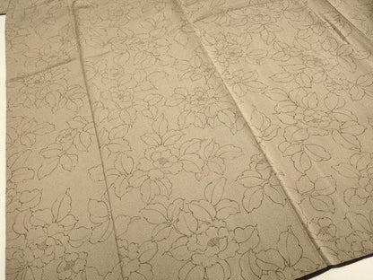 平和屋着物●上質な小紋　牡丹文　鬼しぼ縮緬　正絹　逸品　DABE9651du