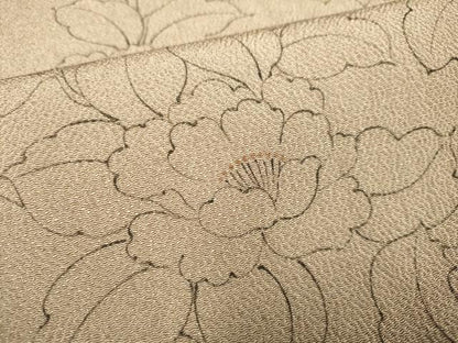 平和屋着物●上質な小紋　牡丹文　鬼しぼ縮緬　正絹　逸品　DABE9651du