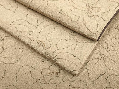 平和屋着物●上質な小紋　牡丹文　鬼しぼ縮緬　正絹　逸品　DABE9651du