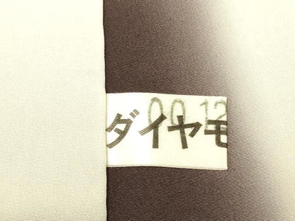 平和屋着物●上質な小紋　牡丹文　鬼しぼ縮緬　正絹　逸品　DABE9651du