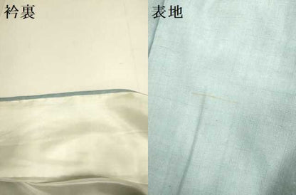 平和屋着物●結城紬　色無地　藍鼠色　正絹　逸品　DABE9653du
